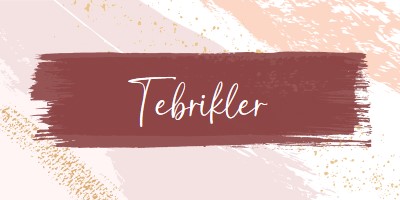 Basit tebrikler pink organic-simple