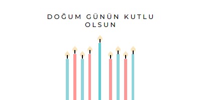 Doğum günü mumları kutlu olsun white modern-simple