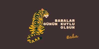 Babalar Günün Kutlu Olsun Baba brown whimsical-color-block