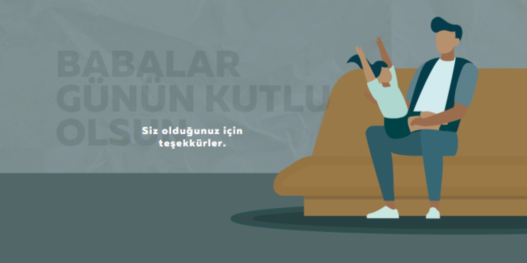 Babalar Günün Kutlu Olsun blue modern-color-block