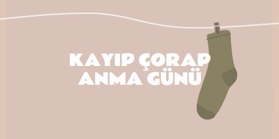 Kayıp Çorap Anma Günü brown whimsical-color-block