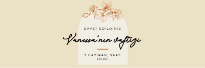 Vaftiz daveti yellow vintage-botanical