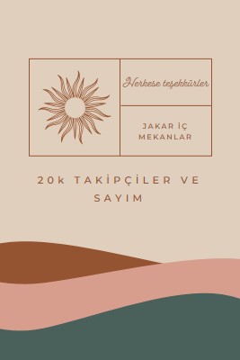 20k takipçiler ve sayma pink organic-boho