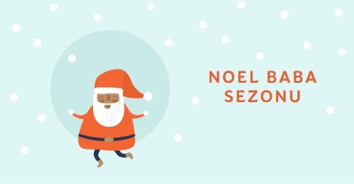 Noel Baba sezonu blue whimsical-color-block