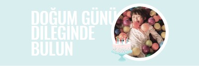 Doğum günü dileğinde bulun blue modern-simple