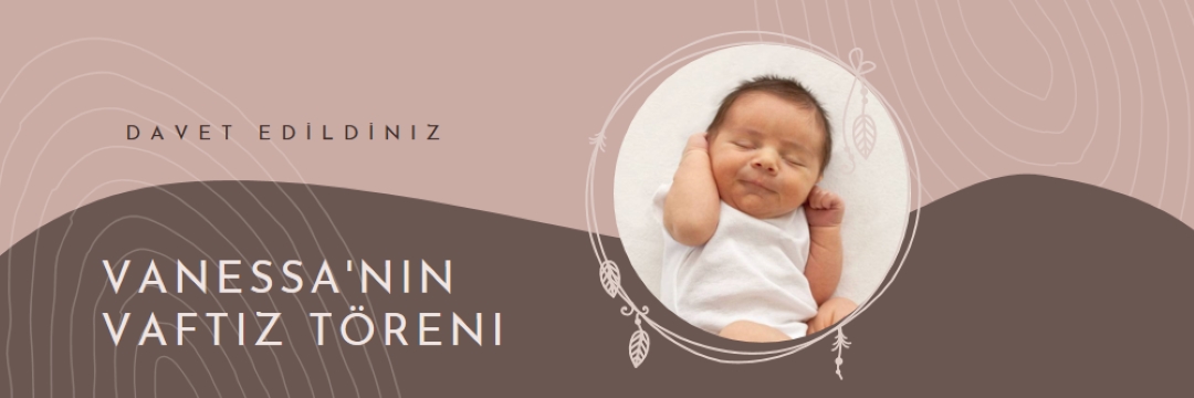 Vaftiz daveti pink organic-boho