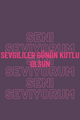 Seni seviyorum, sevgilim. purple modern-bold