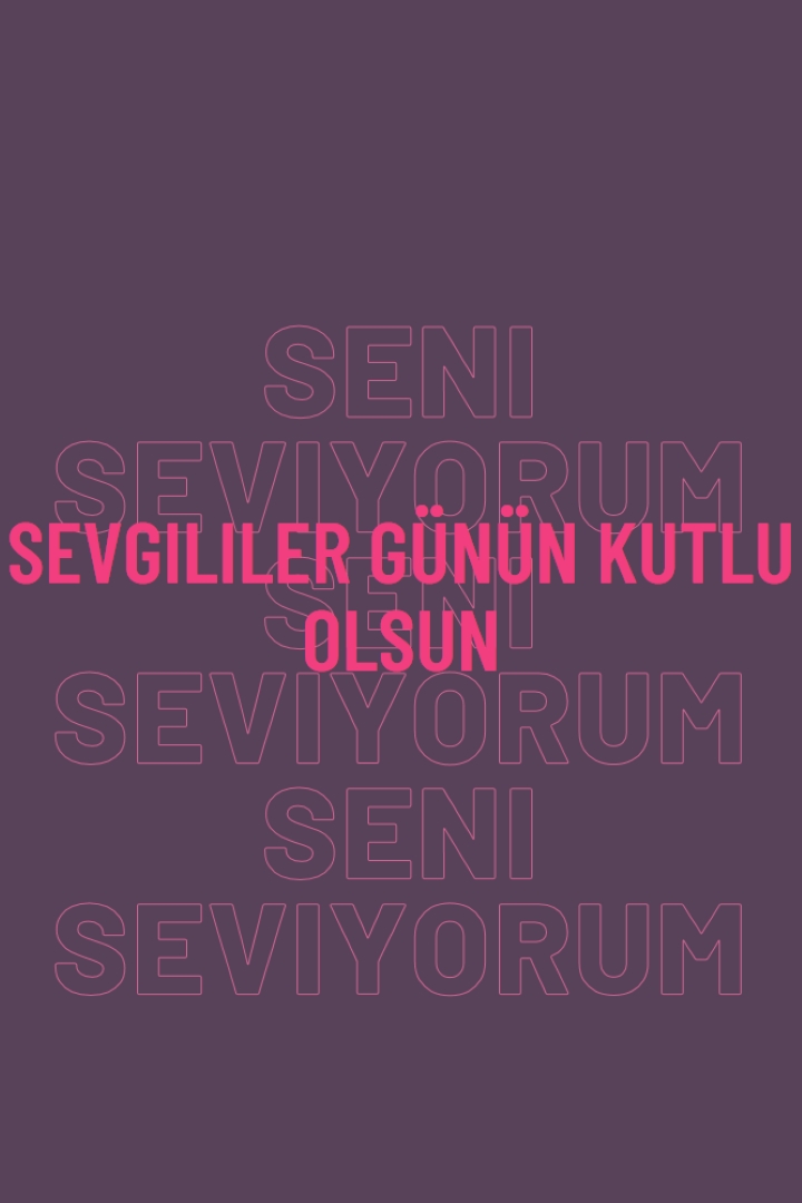 Seni seviyorum, sevgilim. purple modern-bold