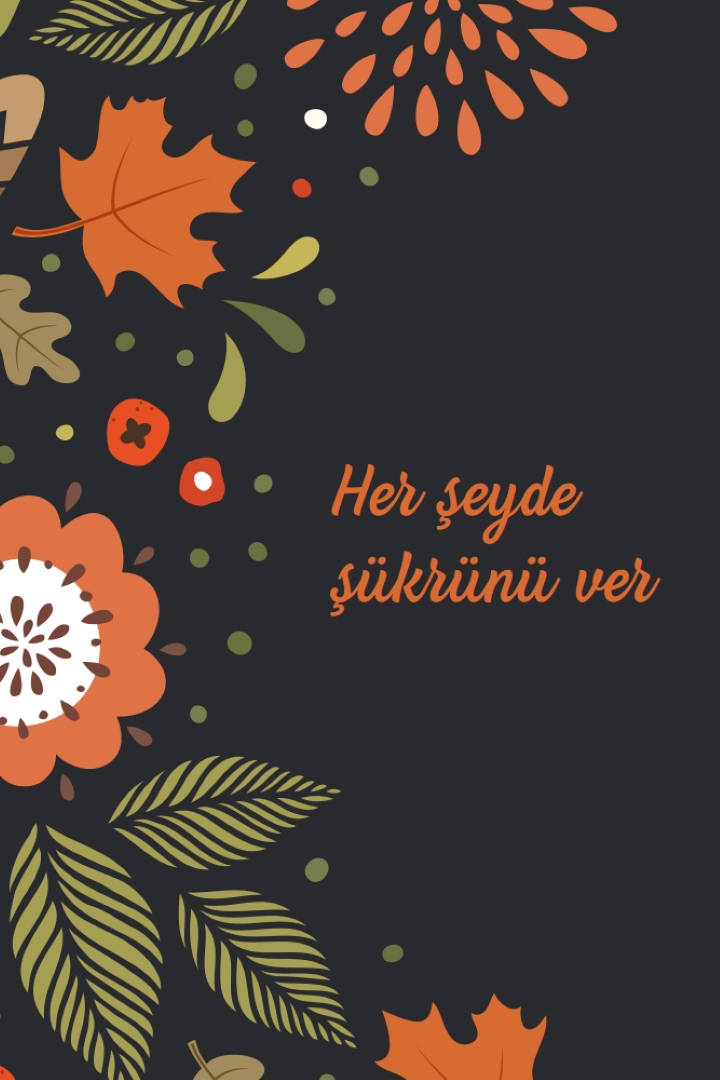 Verilen teşekkür black vintage-botanical