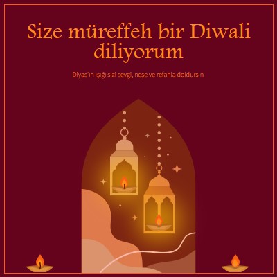 Diwali neşesiyle parla red whimsical,golden,lights