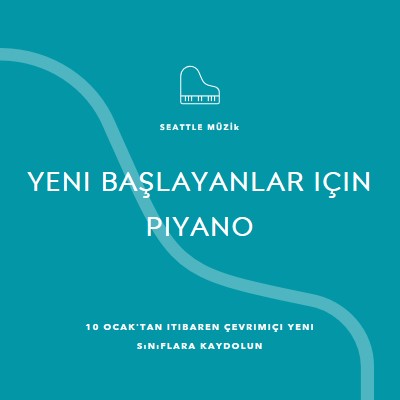 Piyano dersleri blue modern-simple