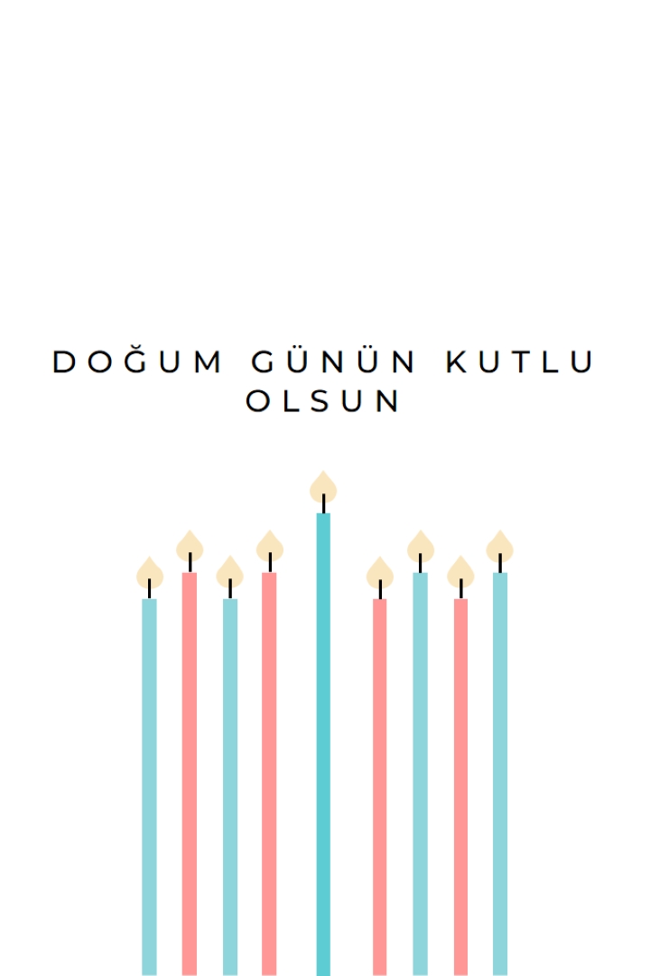 Doğum günü mumları kutlu olsun white modern-simple