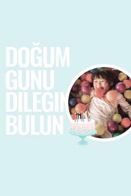 Doğum günü dileğinde bulun blue modern-simple