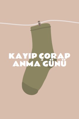 Kayıp Çorap Anma Günü brown whimsical-color-block