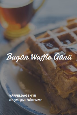 Bugün Waffle Günü blue modern-simple