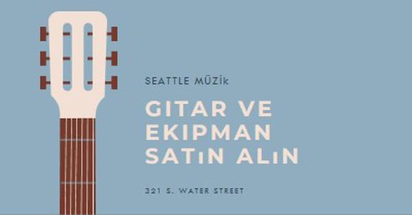 Yeni yıl, yeni gitar blue modern-simple