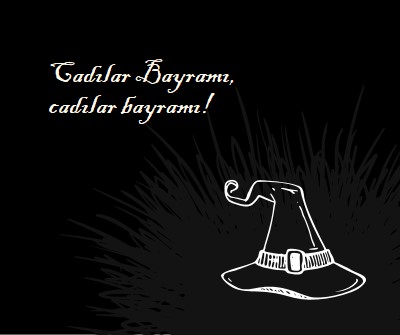 Cadılar Bayramı' dır. black whimsical-line