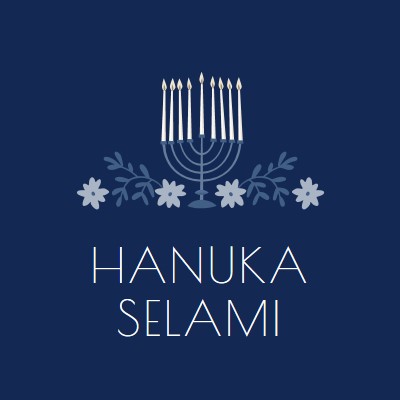 Hanuka selamları blue modern-simple