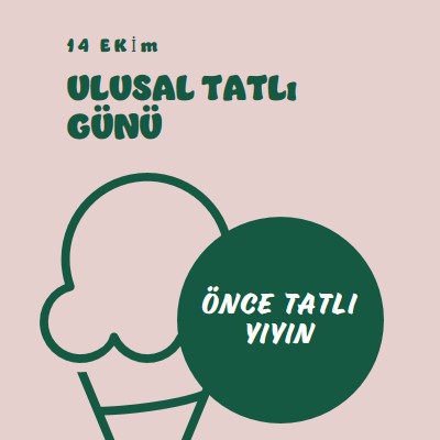 Ulusal Tatlı Günü pink vintage-retro