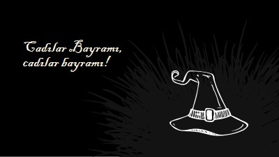 Cadılar Bayramı' dır. black whimsical-line