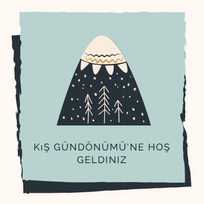 Kış gündönümüne hoş geldiniz blue whimsical-color-block