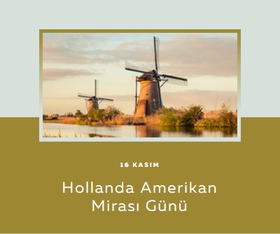 Hollanda Amerikan Mirası Günü brown modern-simple