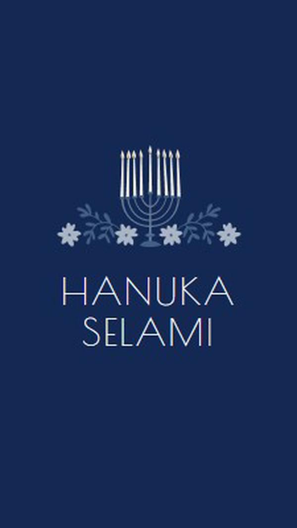 Hanuka selamları blue modern-simple