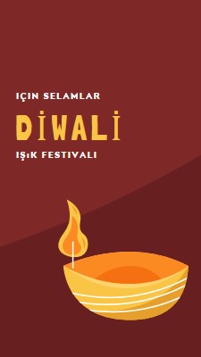 Diwali için selamlar red whimsical-color-block