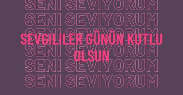 Seni seviyorum, sevgilim. purple modern-bold