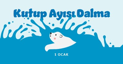 Kutup Ayısı Dalış Gününüz Kutlu Olsun blue whimsical-color-block