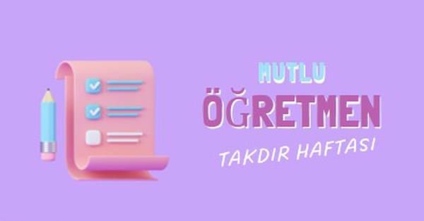 Öğretmen Takdir Haftası purple whimsical-color-block