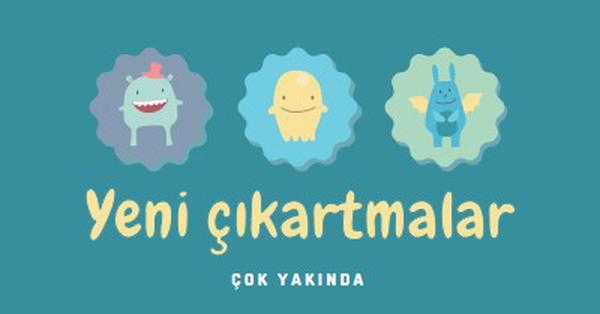 Yeni çıkartmalar yakında sunulacak blue whimsical-color-block