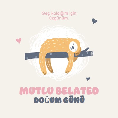 Gecikmiş doğum günü dilekleri white playful,cute,illustrative,whimsical,friendly,charming,graphic