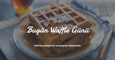 Bugün Waffle Günü blue modern-simple