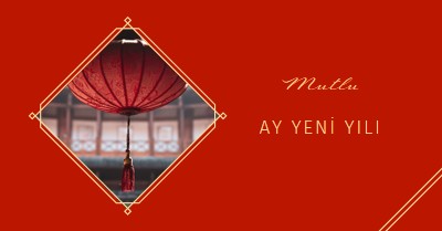 Ay Yeni Yılı Kutlaması red modern-simple