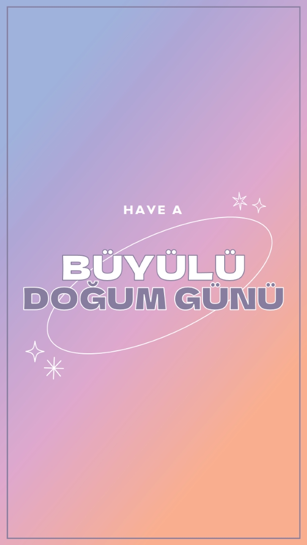 Sihirli doğum günü purple magical,modern,gradient