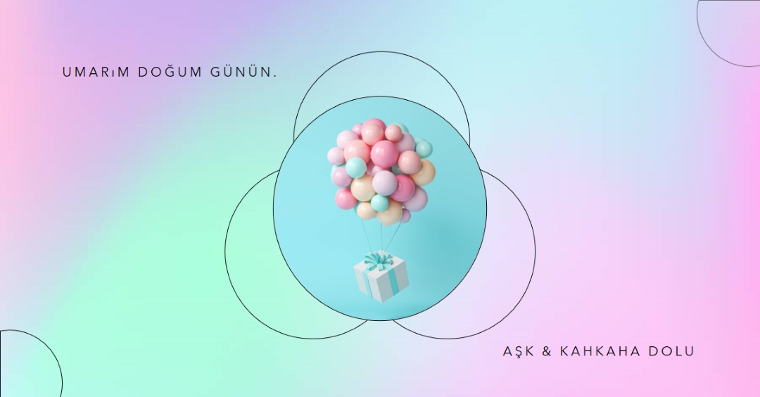 Doğum günü eğlencesi pink modern,playful,gradient