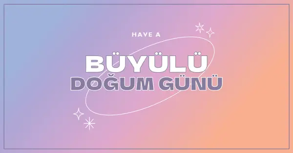 Sihirli doğum günü purple magical,modern,gradient