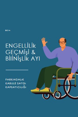 Engellilik Geçmişi & Farkındalık Ayı blue modern-color-block