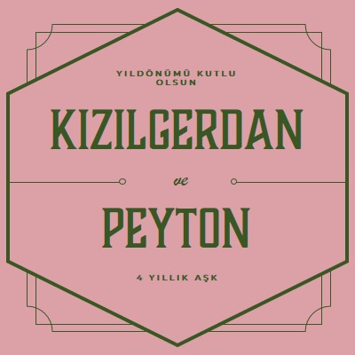 Yıldönümünüz kutlu olsun pink vintage,art-deco,lines,classic,elegant