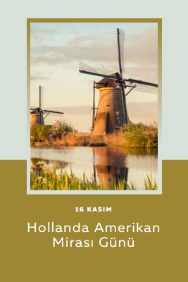 Hollanda Amerikan Mirası Günü brown modern-simple