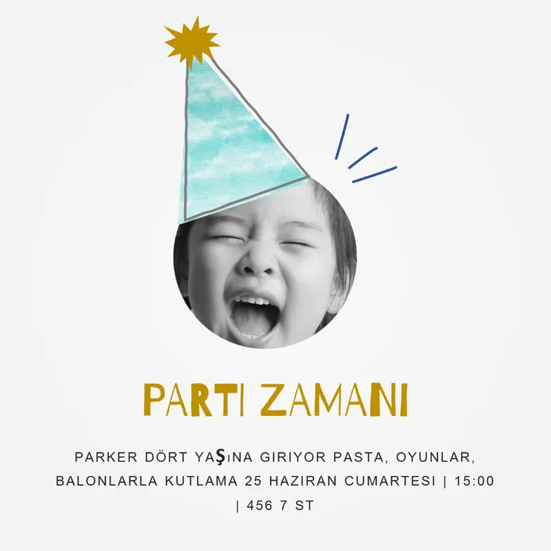 Parti zamanı white collage,cut-out,fun