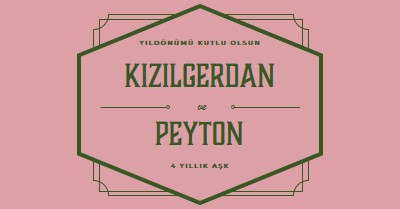 Yıldönümünüz kutlu olsun pink vintage,art-deco,lines,classic,elegant