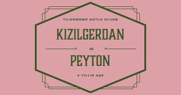 Yıldönümünüz kutlu olsun pink vintage,art-deco,lines,classic,elegant