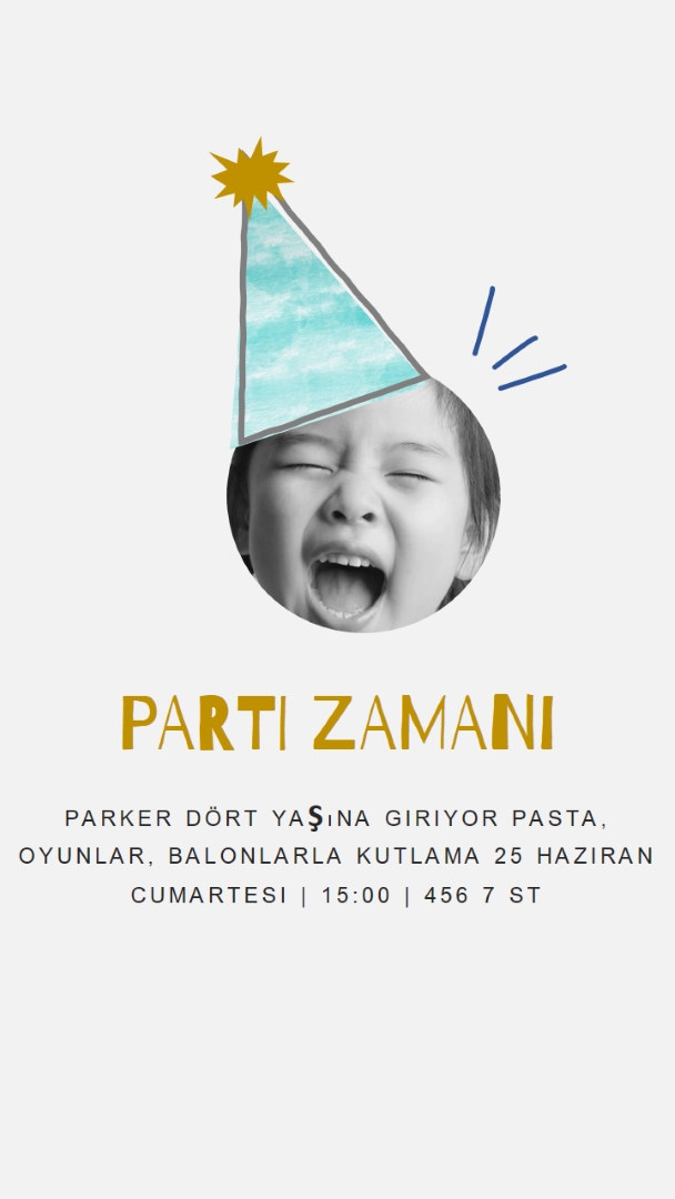 Parti zamanı white collage,cut-out,fun