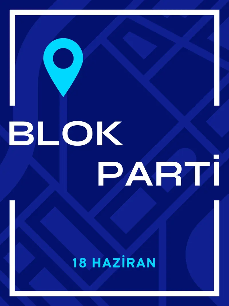 Kalın olay duyuru posteri blue modern,simple,geometric,grids