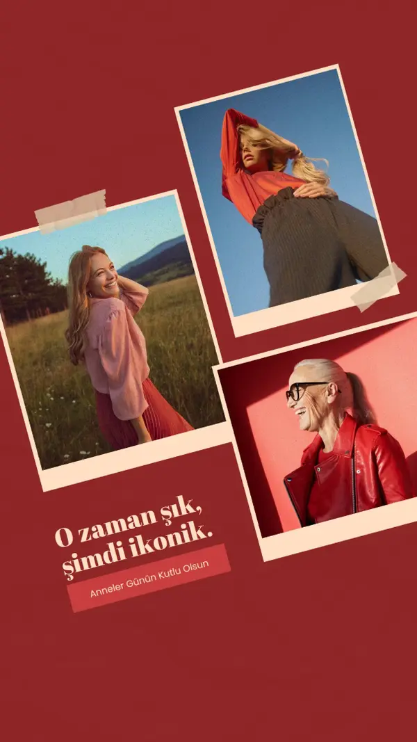 Şık Anneler Günü red collage,photo,dynamic,multi-photo,multi-image,montage