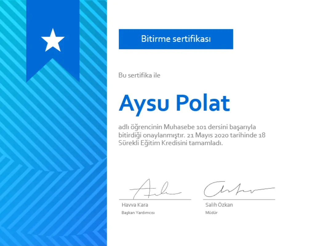 Bitirme sertifikası blue modern-geometric