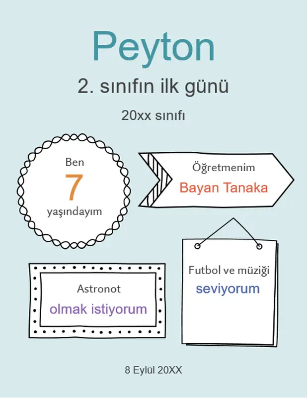 Okula dönüş işaretleri whimsical line