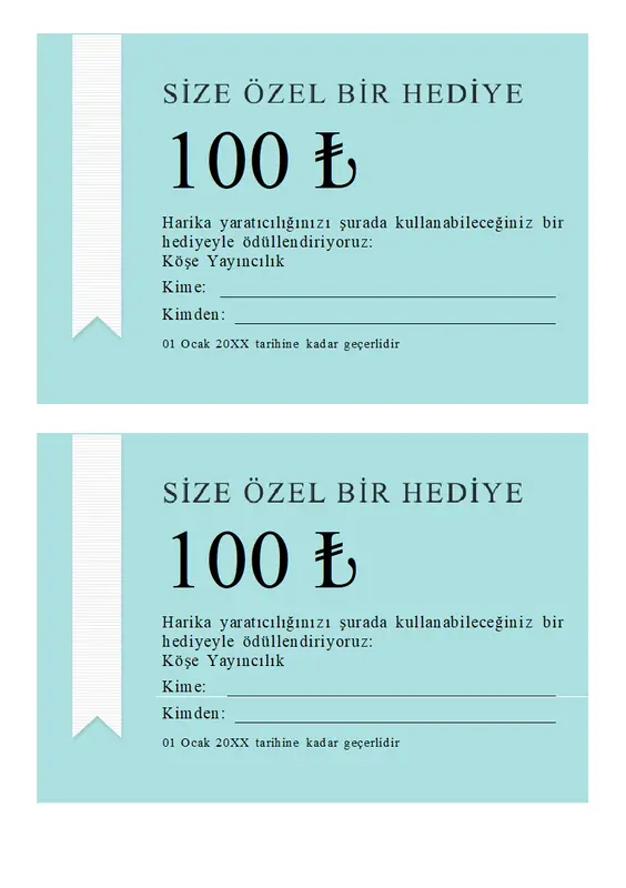 Kurdeleli hediye sertifikası modern-simple
